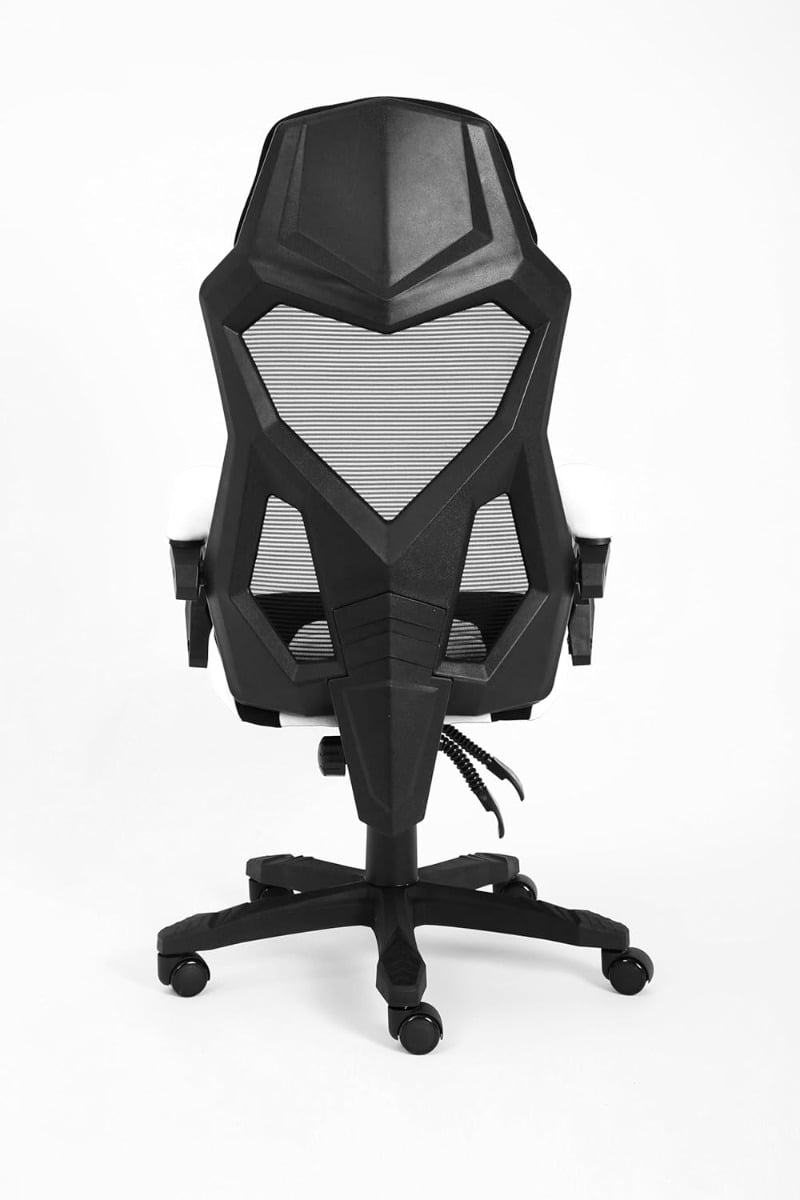 كرسي الألعاب GamerTek Ignite – الإصدار الأبيض، قماش وشبك قابل للتهوية، تصميم مريح، ارتفاع قابل للتعديل، يتحمل حتى 120 كجم