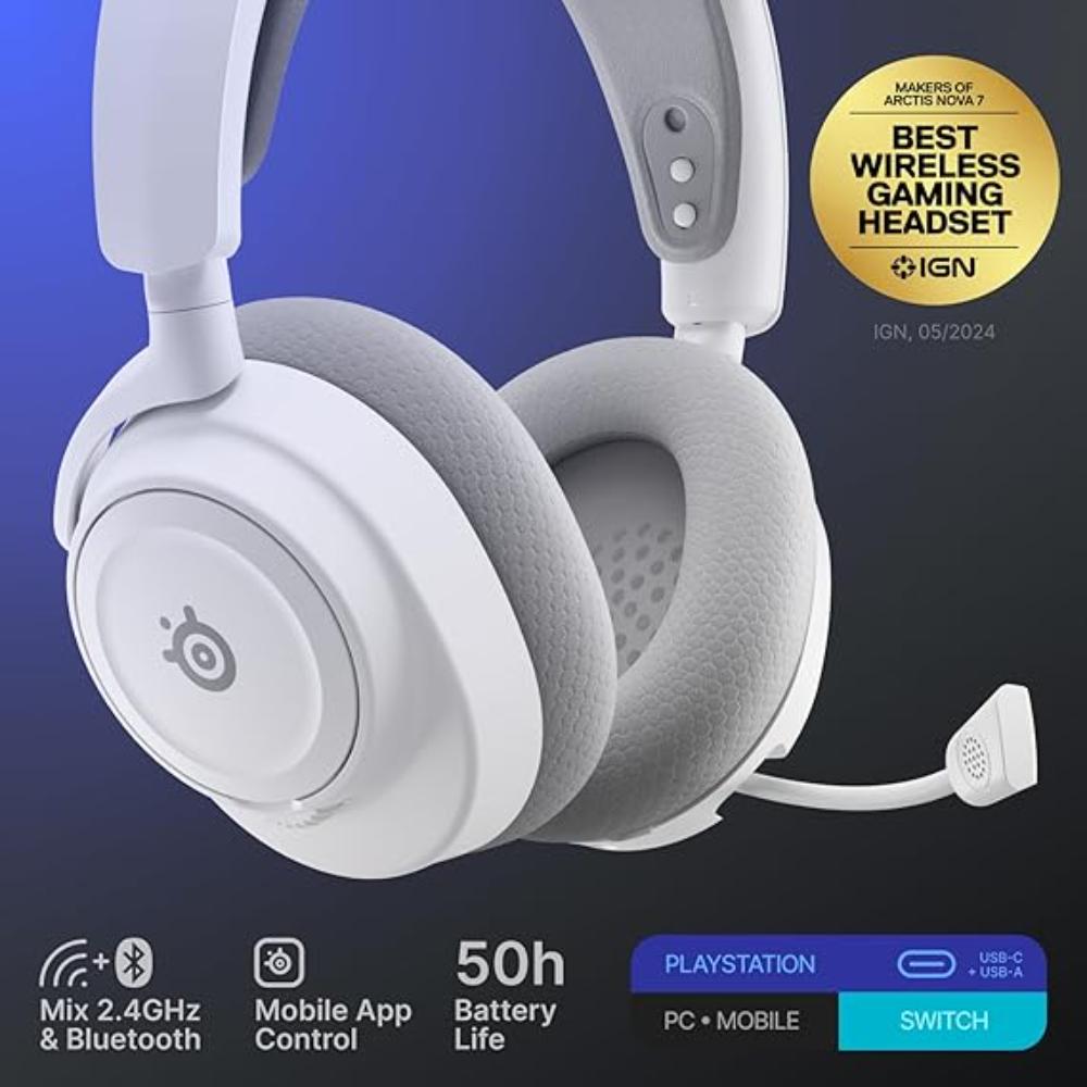 SteelSeries Arctis Nova 7P Gen 2 Wireless Gaming Headset | PlayStation Edition | White | SS-61745