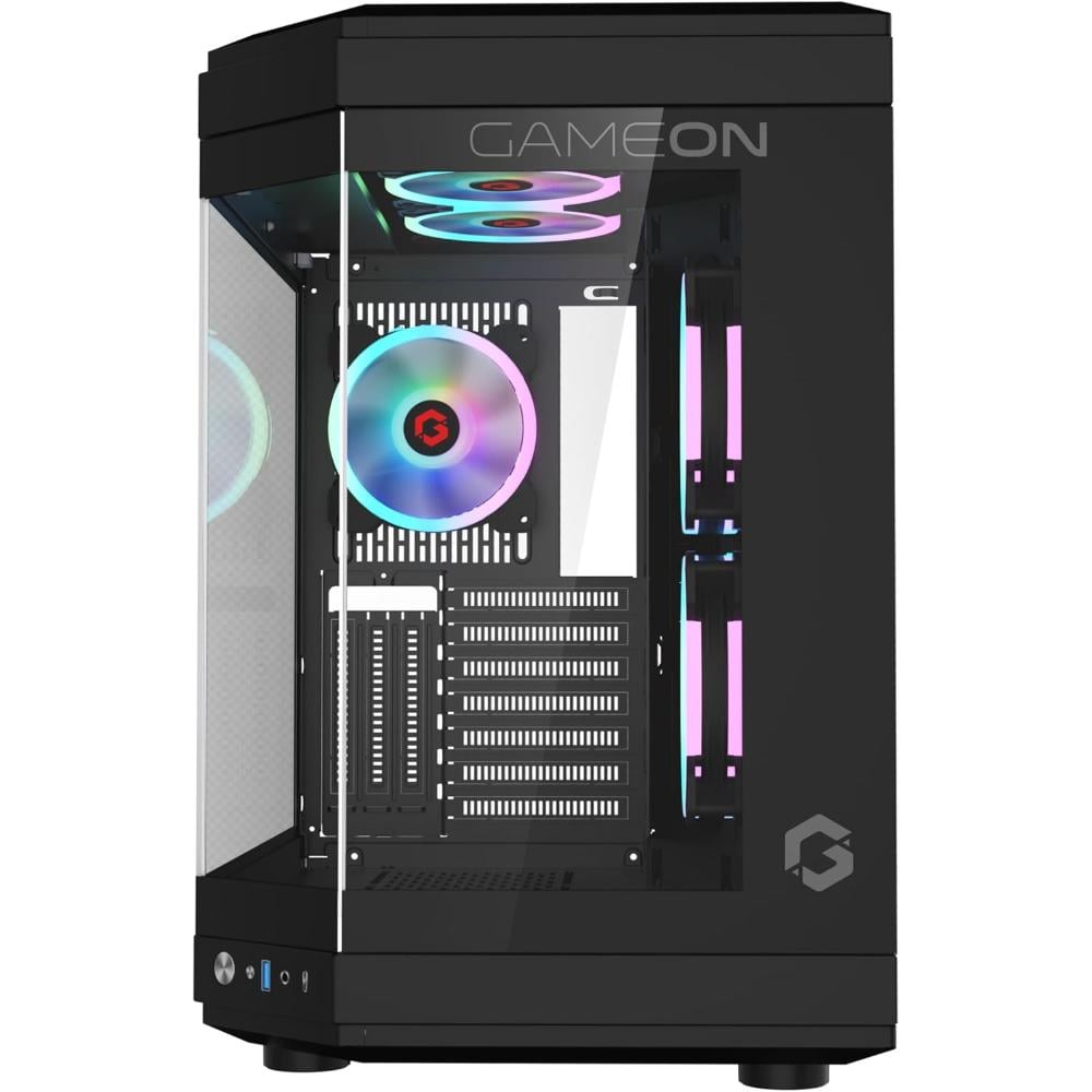 Gameon Vortex Arctic Series 3-Fan Mid Tower ARGB+PWM| Lighting Gaming Case| Black