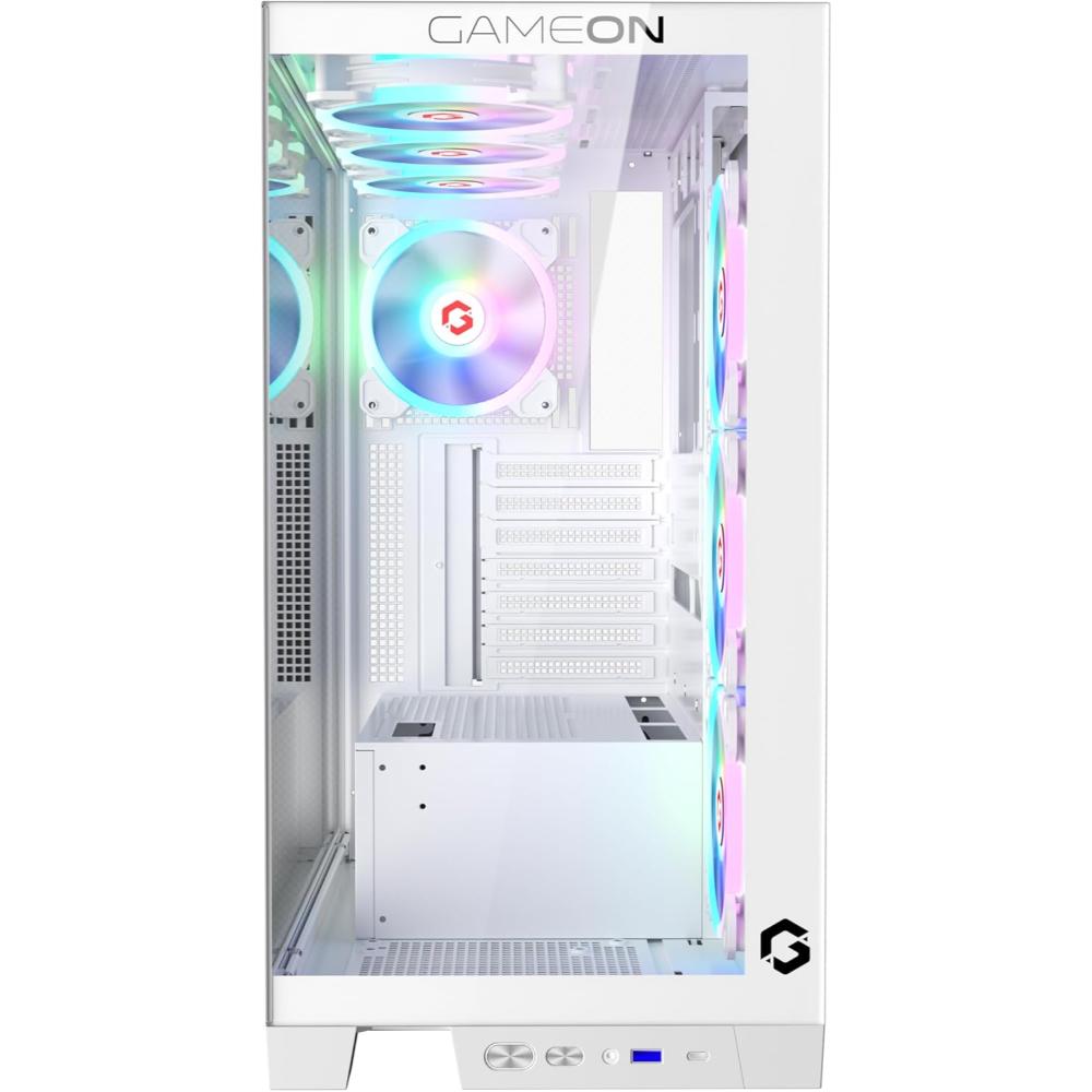 Gameon Emperor Arctic IV Series 10-Fans Mid Tower ARGB+PWM| Lighting Gaming Case| White