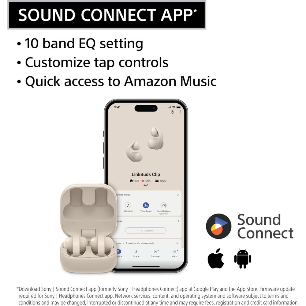 Sony LinkBuds Clip Wireless Open Earbuds| Black