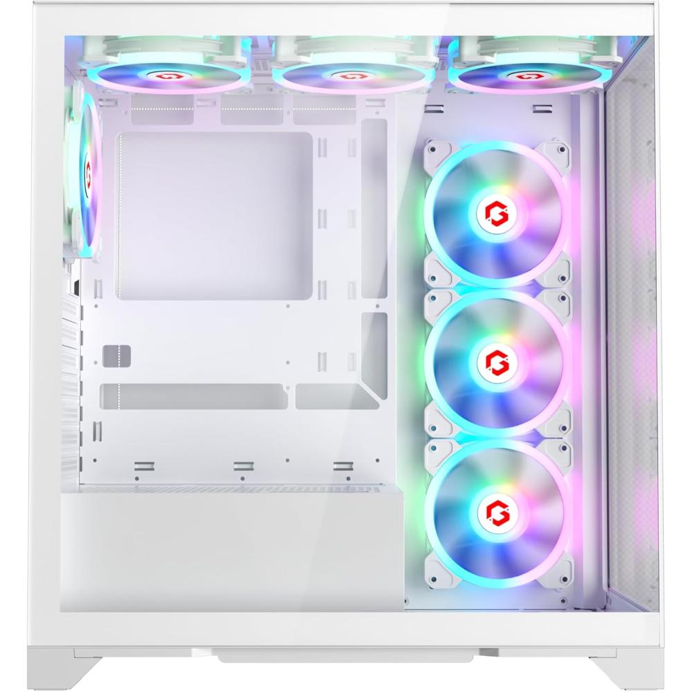 Gameon Emperor Arctic IV Series 10-Fans Mid Tower ARGB+PWM| Lighting Gaming Case| White