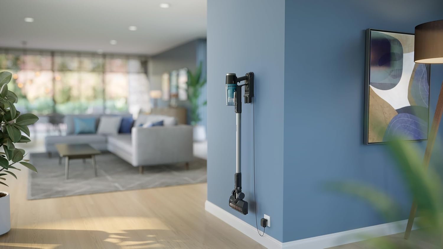 فيليبس مكنسة لاسلكية عمودية سلسلة 3000 | تشغيل حتى 60 دقيقة | تقنية PowerCyclone 8 | فوهة LED | قابلة للتحويل ليدوية | XC3031/61