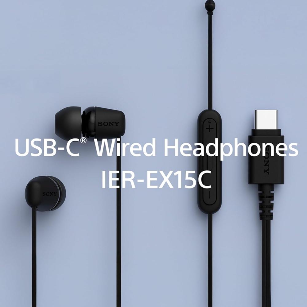 Sony IER-EX15C USB-C Wired In-Ear Headphones with Microphone Black