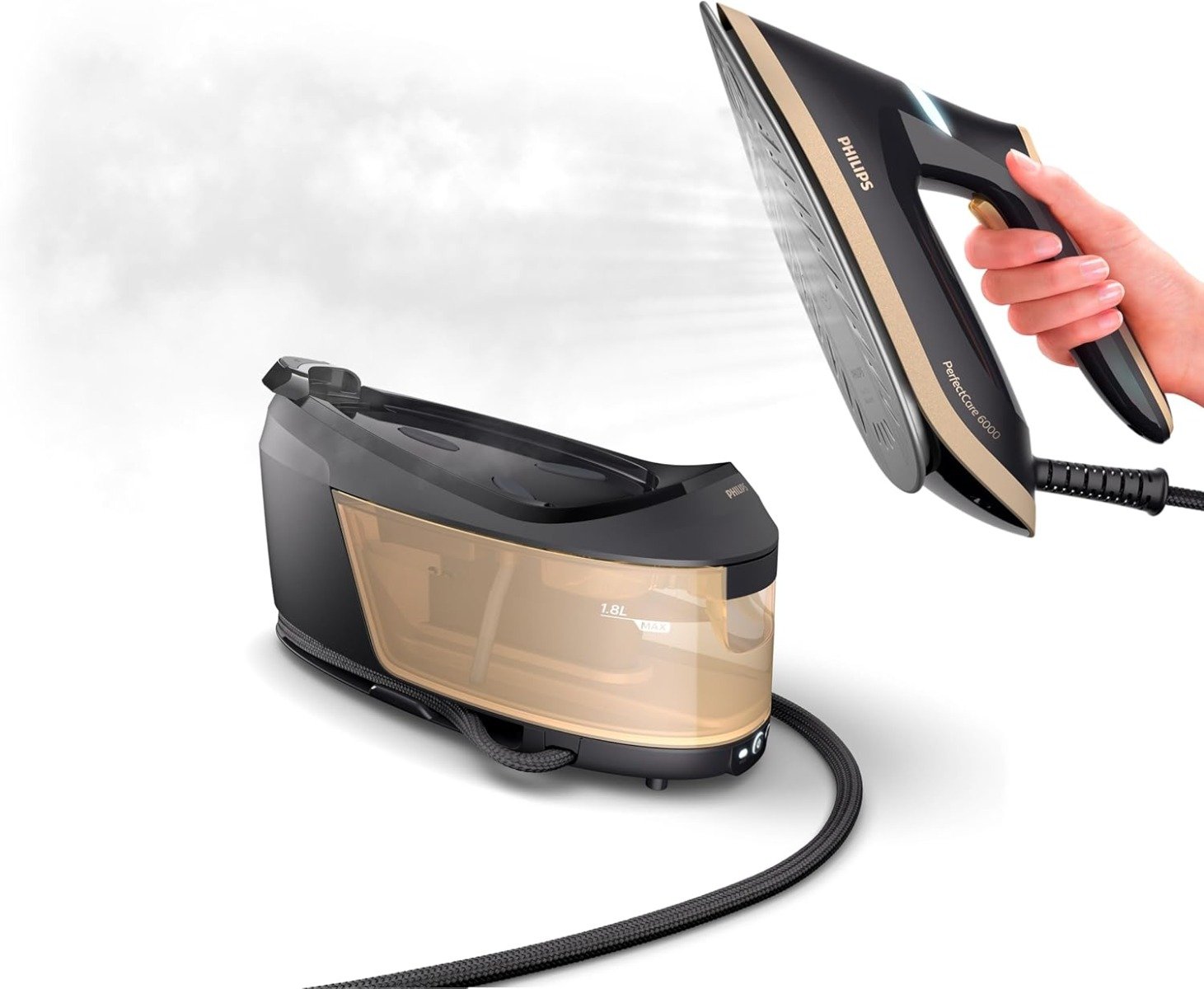 Philips Steam Generator Iron – PerfectCare 6000 Series – 2400W, Compact, No burns, SteamGlide Advanced soleplate - PSG6064/86