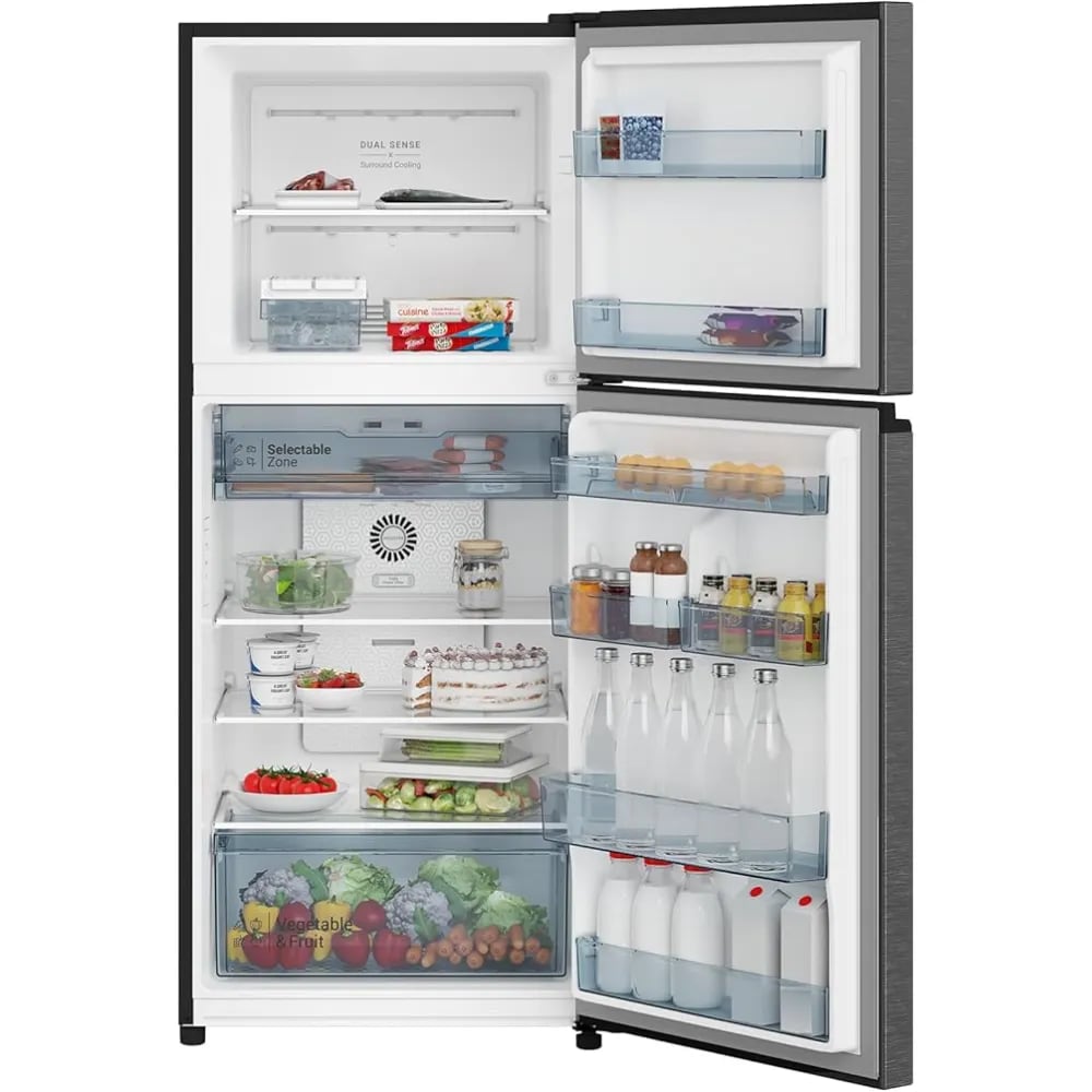 Hitachi Top Mount Double Door Refrigerator | 12.1 Cu.Ft (344L) | Inverter Technology | HRTN6379SXSA | Silver