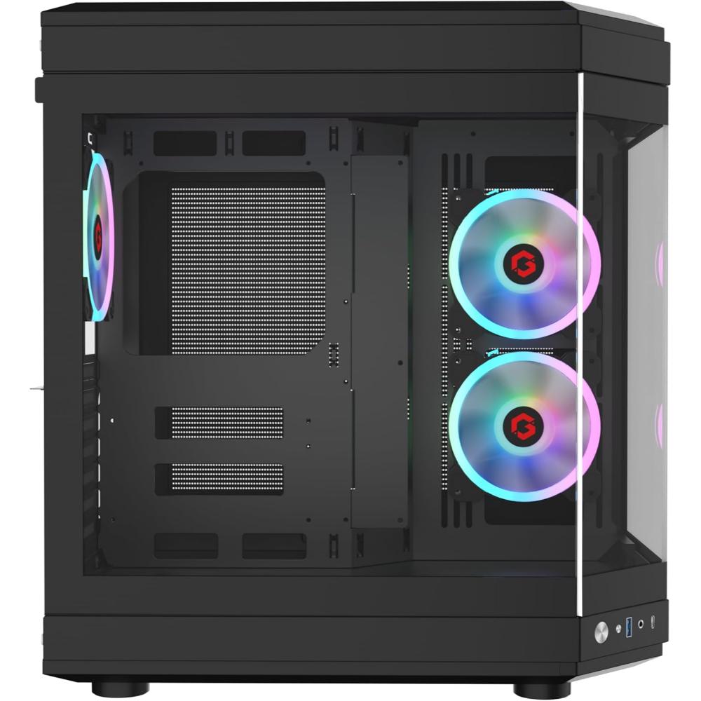 Gameon Vortex Arctic Series 3-Fan Mid Tower ARGB+PWM| Lighting Gaming Case| Black