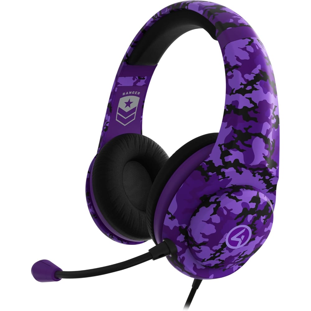 4Gamers Lightweight and Comfortable Ranger Gaming Headset Royal Purple Camo