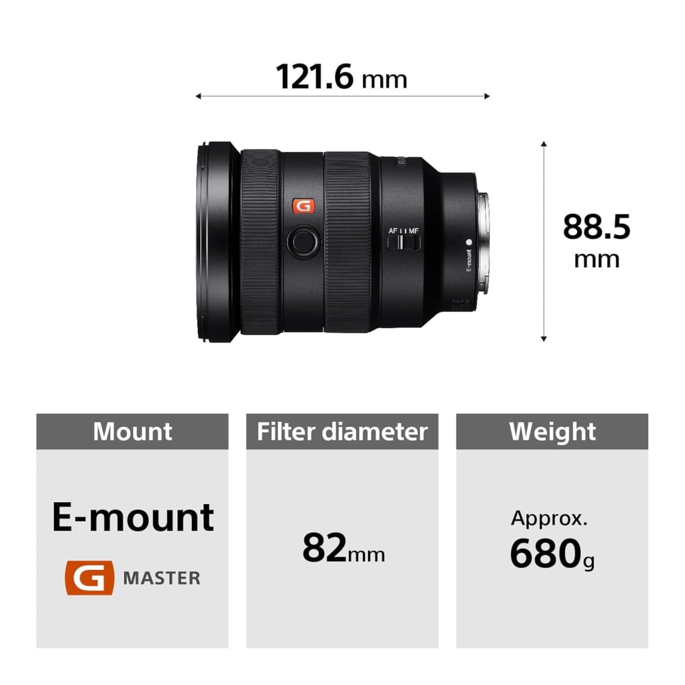 Sony FE 16–35mm | SEL1635GM | F2.8 GM | Wide-Angle Zoom Lens | Full-Frame E-Mount | Black