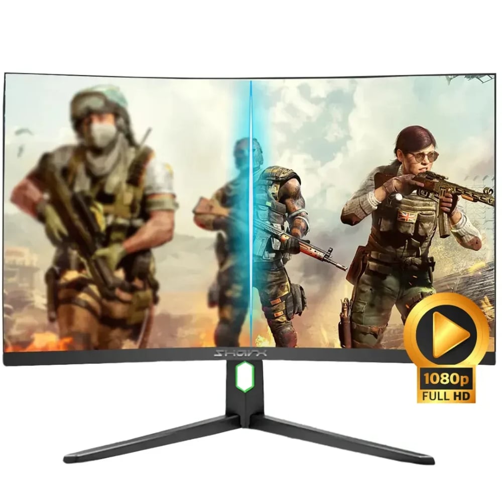 Sharx 27 Inch 200Hz Curved VA IPS FHD 0.3ms Response Time HDMI 2.1 G-Sync Compatible Gaming Monitor Black