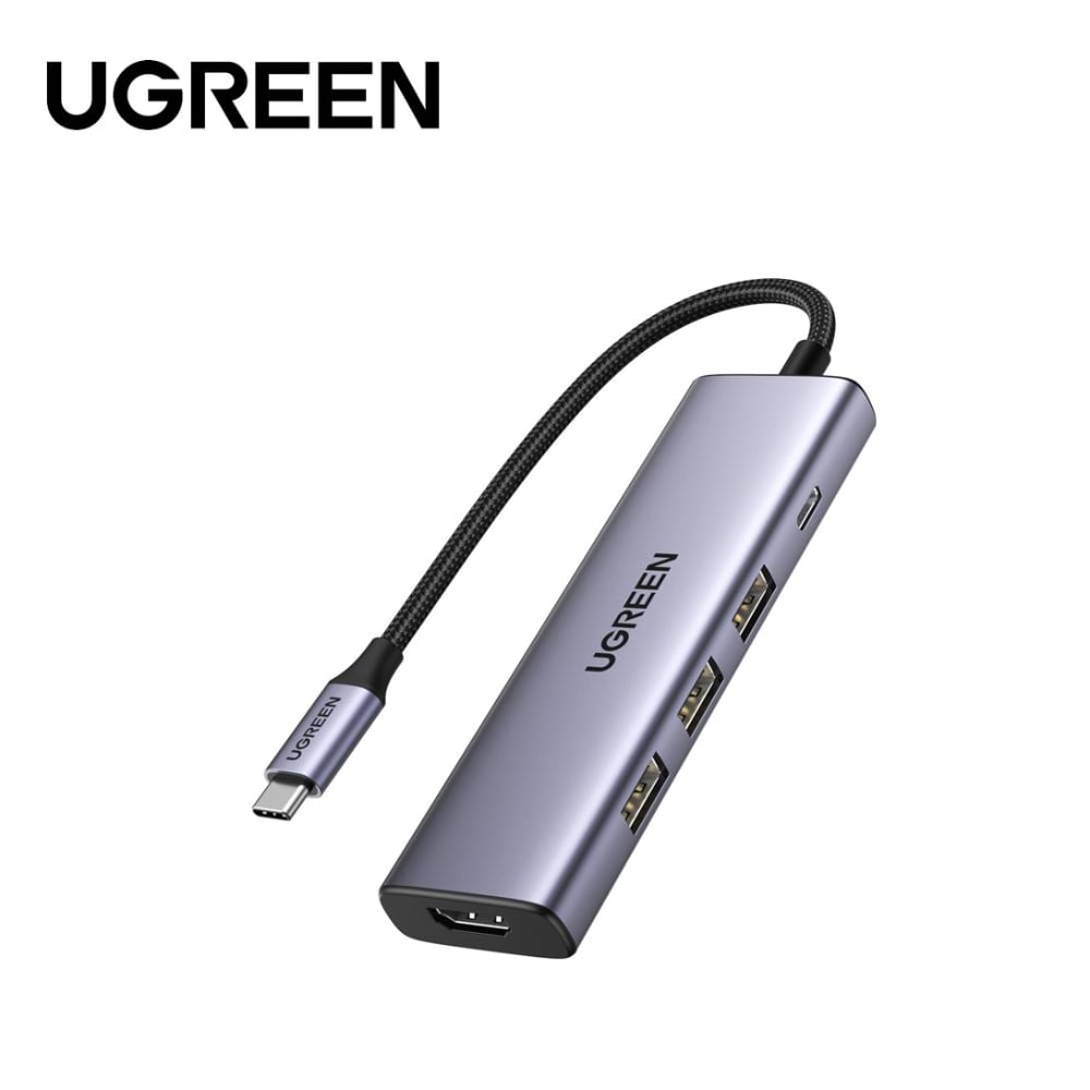 UGREEN 5-in-1 USB-C 3.1 Hub with HDMI | Supports 4K at 30Hz | Grey | UG-CM511-15596