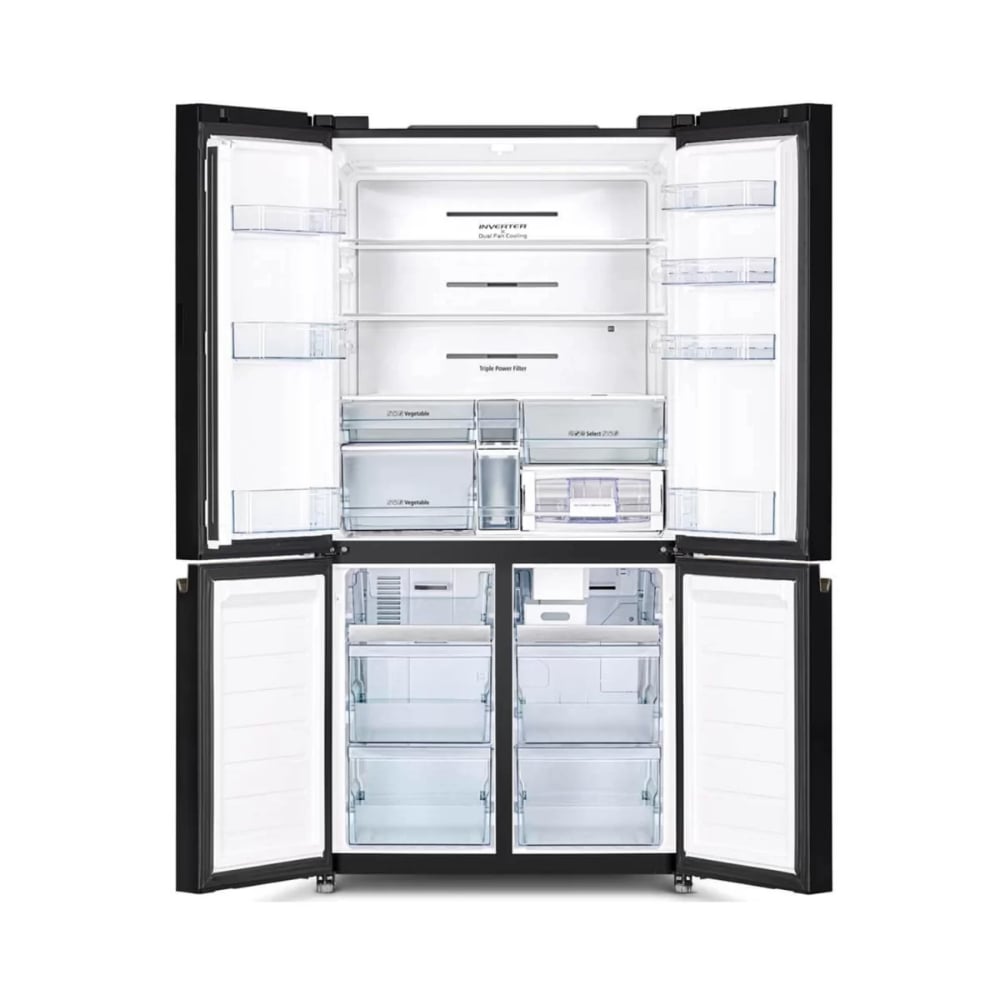 Hitachi 18.1 Cu.Ft Inverter Compressor French Bottom Freezer Refrigerator 514L Black