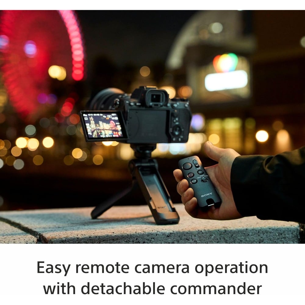 Sony GP-VPT3 Wireless Bluetooth Shooting Grip and Tripod with Detachable Remote Commander for Vlogging and Content Creation, Compatible with Sony Alpha and ZV Series Cameras – Black