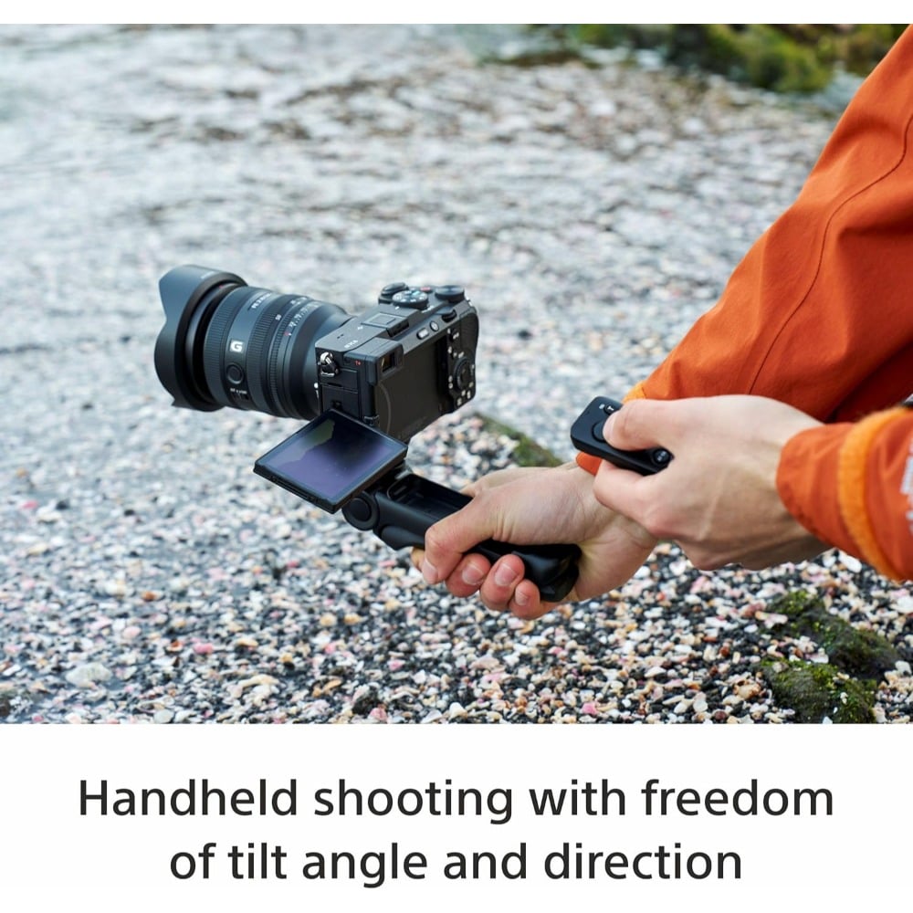 Sony GP-VPT3 Wireless Bluetooth Shooting Grip and Tripod with Detachable Remote Commander for Vlogging and Content Creation, Compatible with Sony Alpha and ZV Series Cameras – Black