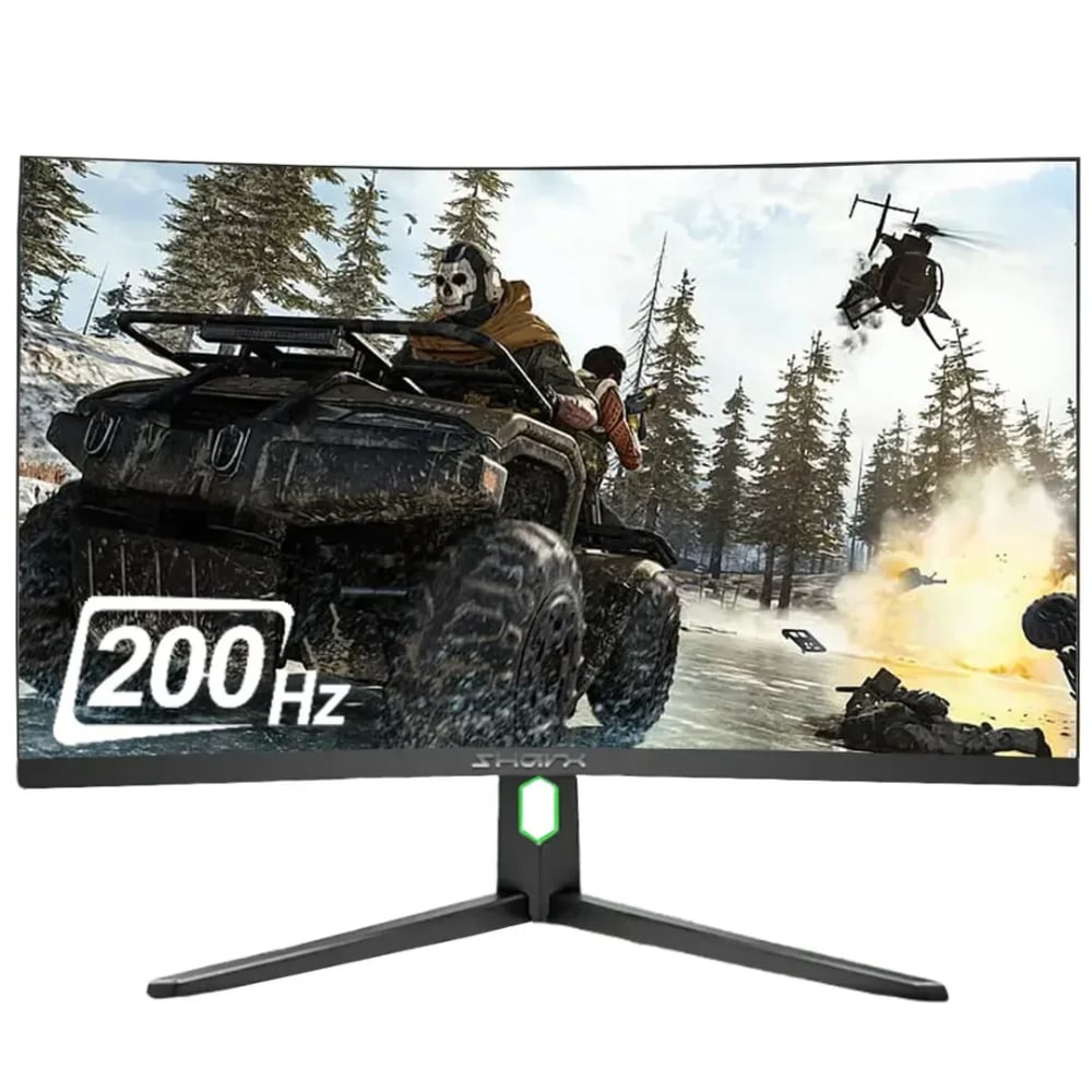 Sharx 27 Inch 200Hz Curved VA IPS FHD 0.3ms Response Time HDMI 2.1 G-Sync Compatible Gaming Monitor Black