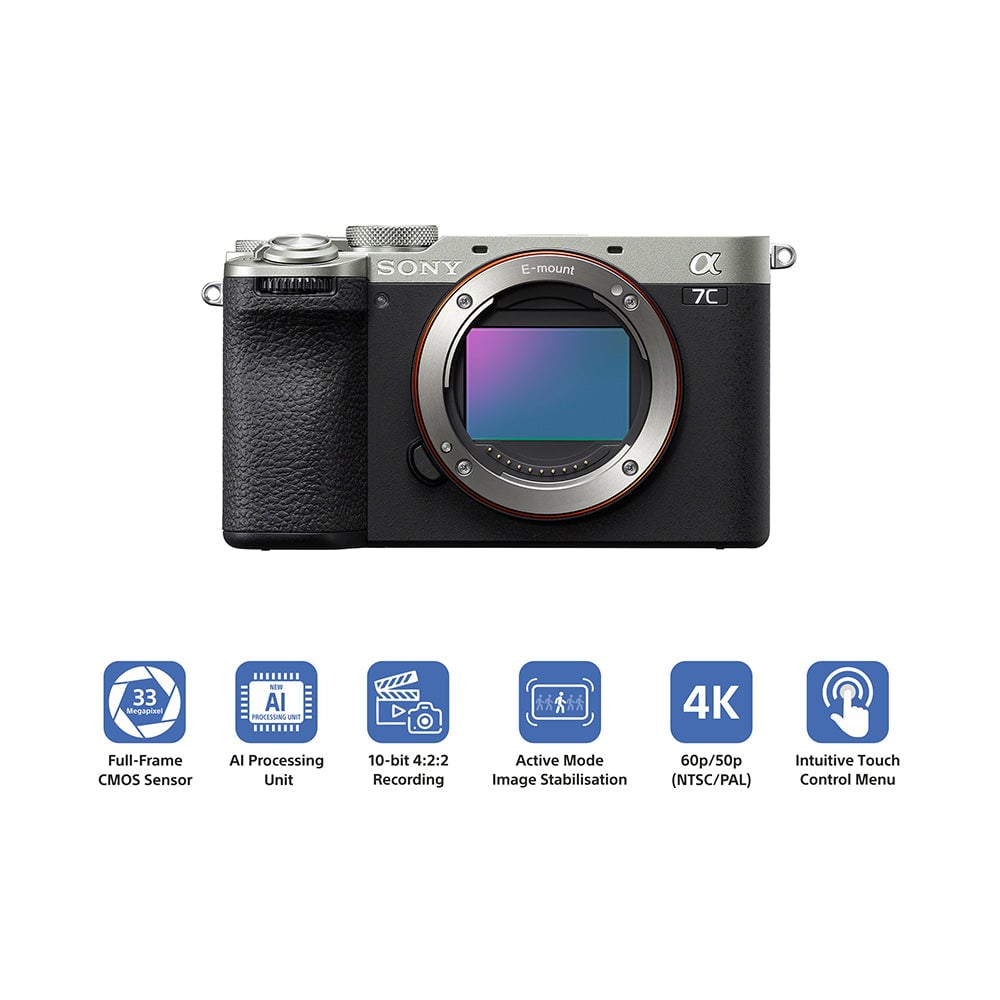 Sony ILCE-7CM2 α7C II 33.0 MP Full-Frame 4K 60p Recording Autofocus Interchangeable-Lens Mirrorless Vlog Camera Silver with Sony SEL1635GM2 E Mount FE 16–35 mm F2.8 GM Wide-Angle Zoom Full Frame Lens