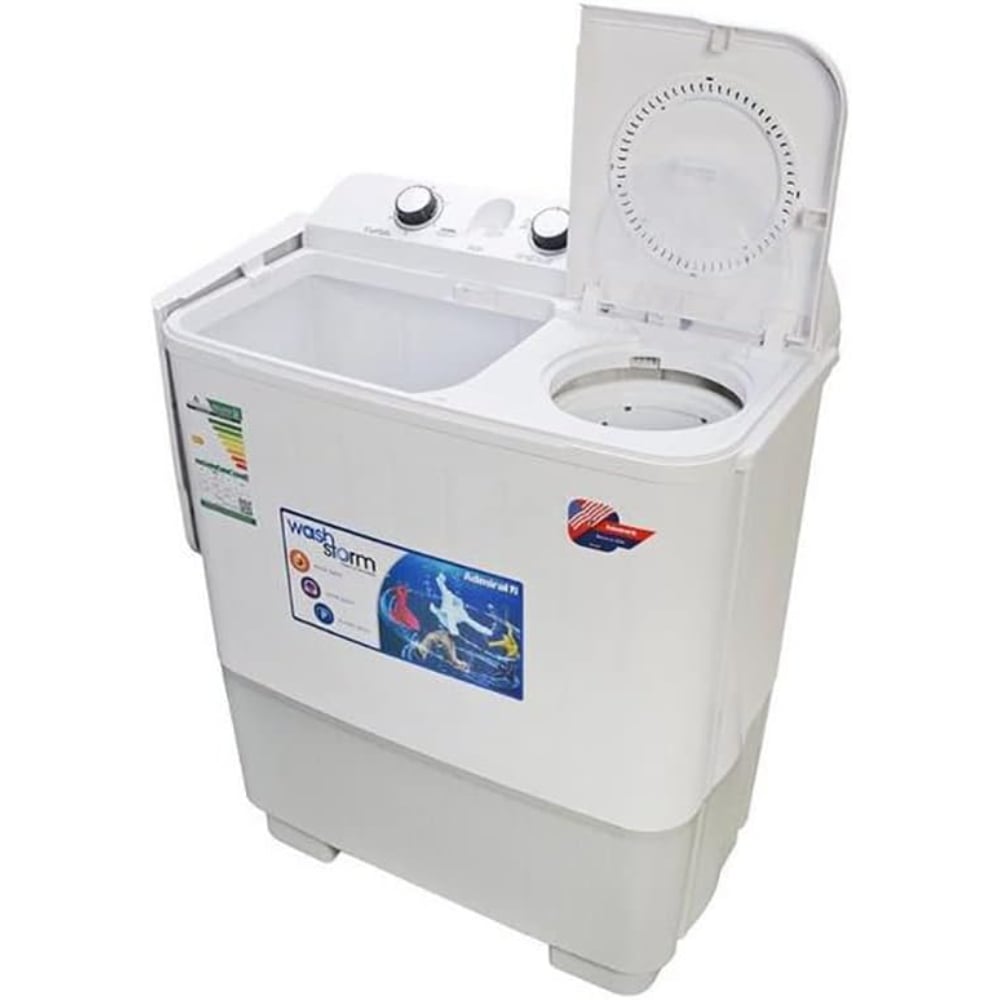Admiral Twin Tub Semi‑Automatic Washing Machine | 9 Kg | Wash Storm | White | ADTT9KUWCQ