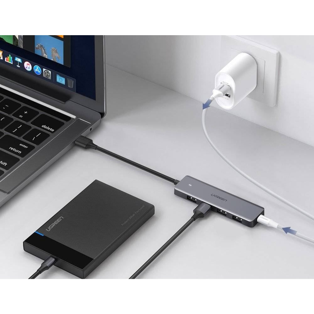 UGREEN 4-in-1 USB-A 3.2 to Micro USB Hub | Grey | UG-CM219-50985