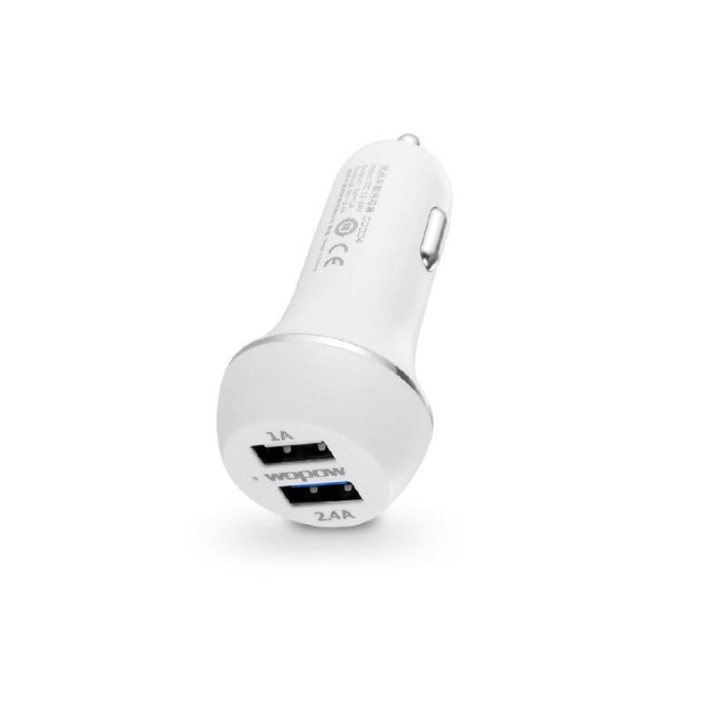 WOPOW Compact Car Charger | 2.4A Power Output | Sleek Design | White | RS-6933185700202