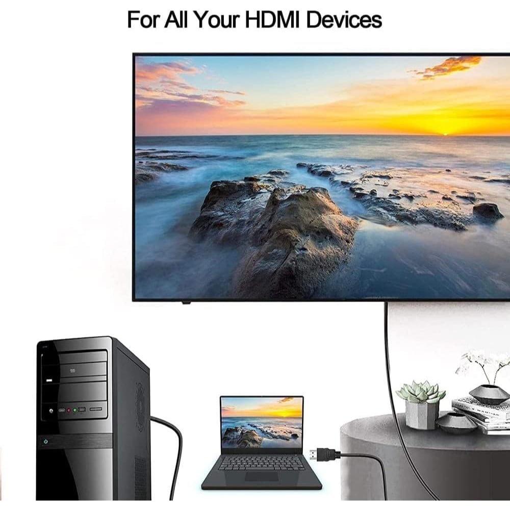 آسا كابل HDMI بدعم 4K بسرعة 60Hz من طرف إلى طرف بطول 10 متر – أسود