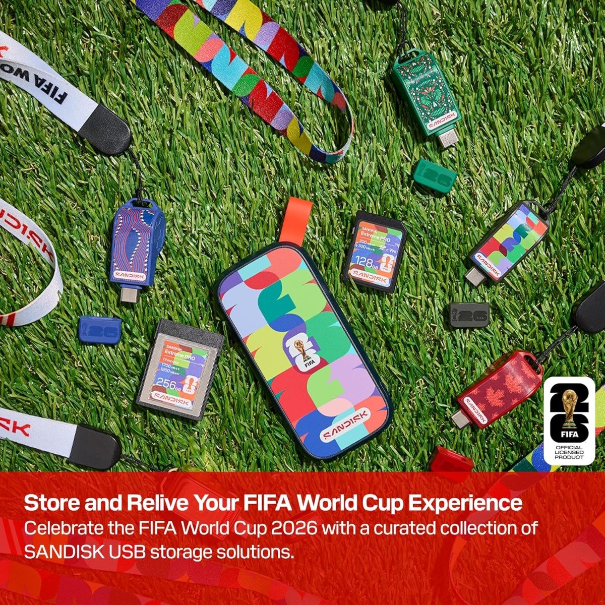 سانديسك ذاكرة فلاش USB-C سعة 128GB اصدار كاس العالم فيفا 2026 - سرعات نقل تصل الى 300 ميجابايت/ثانية، USB 3.2 الجيل الاول، USB نوع C - اسود - SDCZIA-128G-G46
