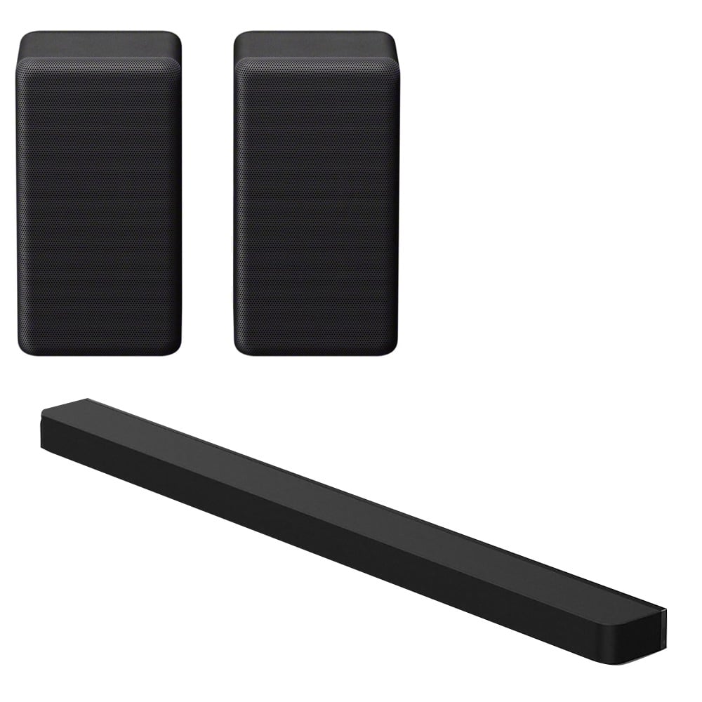 Sony HT‑A9000 Bravia Theatre Bar 9 360 Spatial Sound Mapping Premium Soundbar Home Theatre System Black with Sony SA-RS3S Additional Wireless Rear Speakers