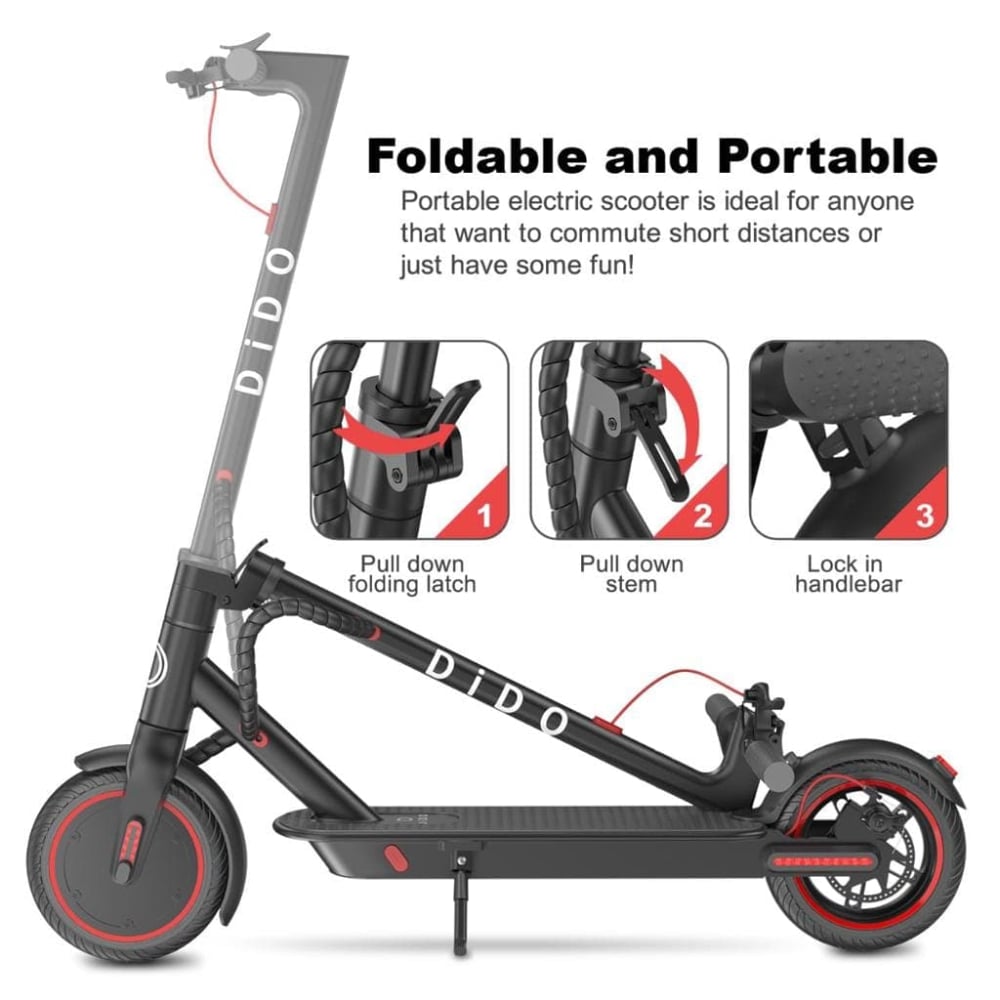 Dido Brushless DC motor up to 25 km Speed Electric Scooter 1.5M Black