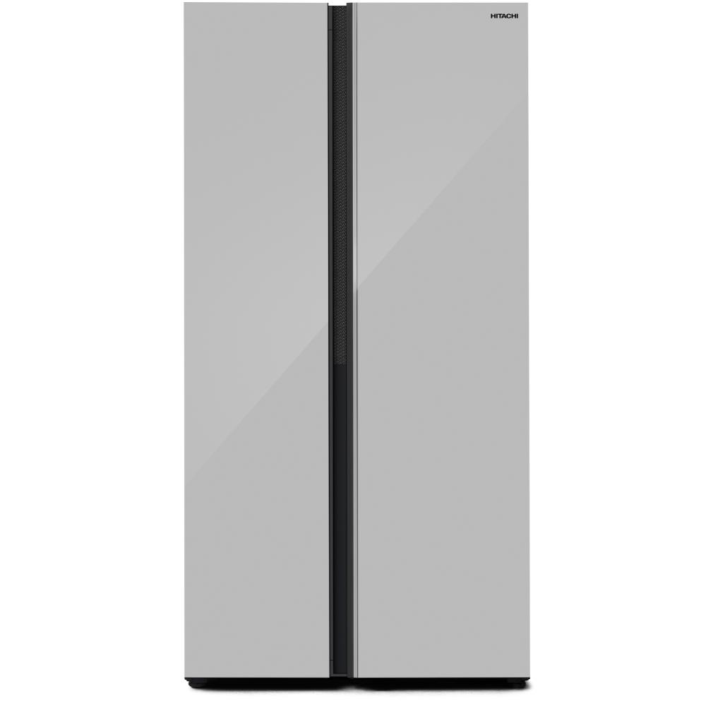Hitachi Side by Side Double Door Refrigerator | 23.2 Cu.Ft (656L) | Digital Temperature Control | HRSN9713ESGSSA | Glass Silver