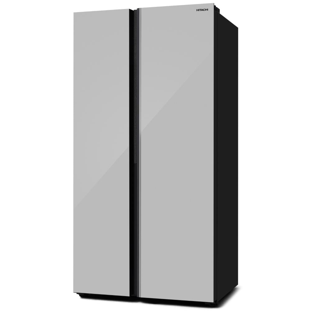 Hitachi Side by Side Double Door Refrigerator | 23.2 Cu.Ft (656L) | Digital Temperature Control | HRSN9713ESGSSA | Glass Silver