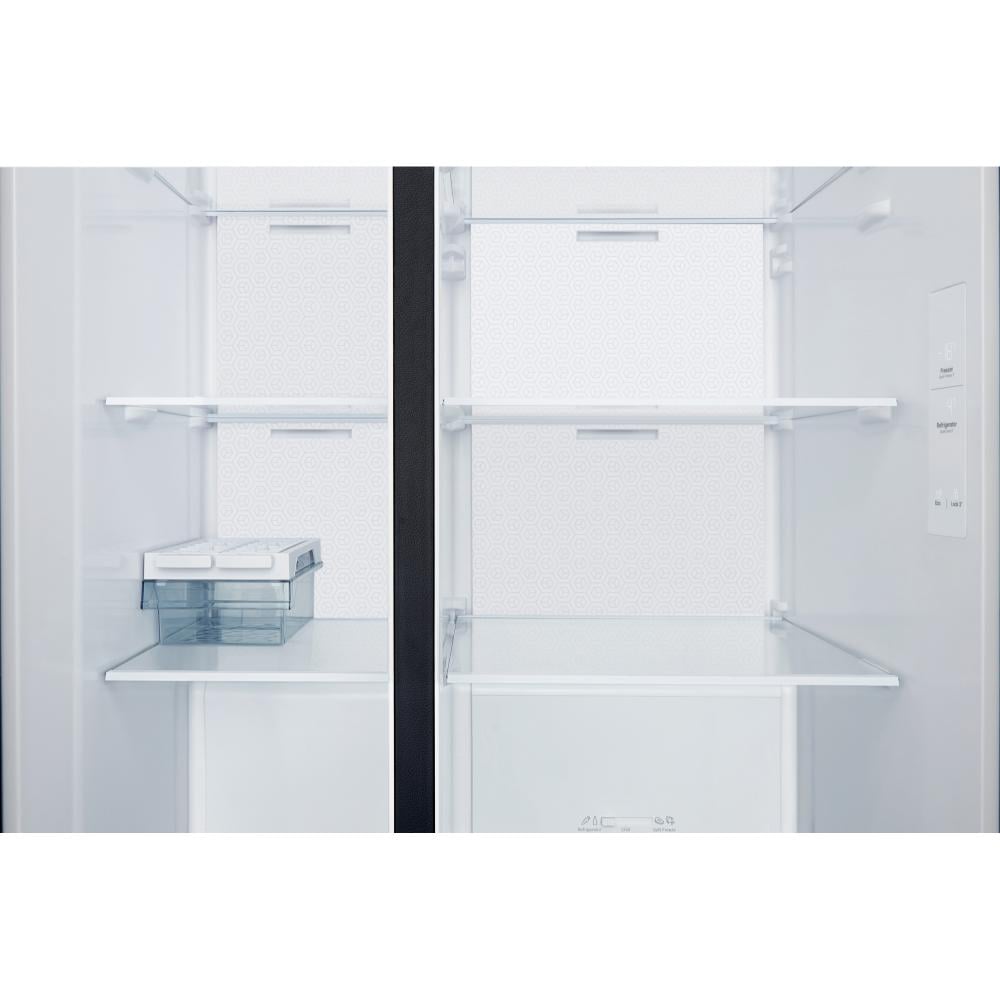 Hitachi Side by Side Double Door Refrigerator | 23.2 Cu.Ft (656L) | Digital Temperature Control | HRSN9713ESGSSA | Glass Silver
