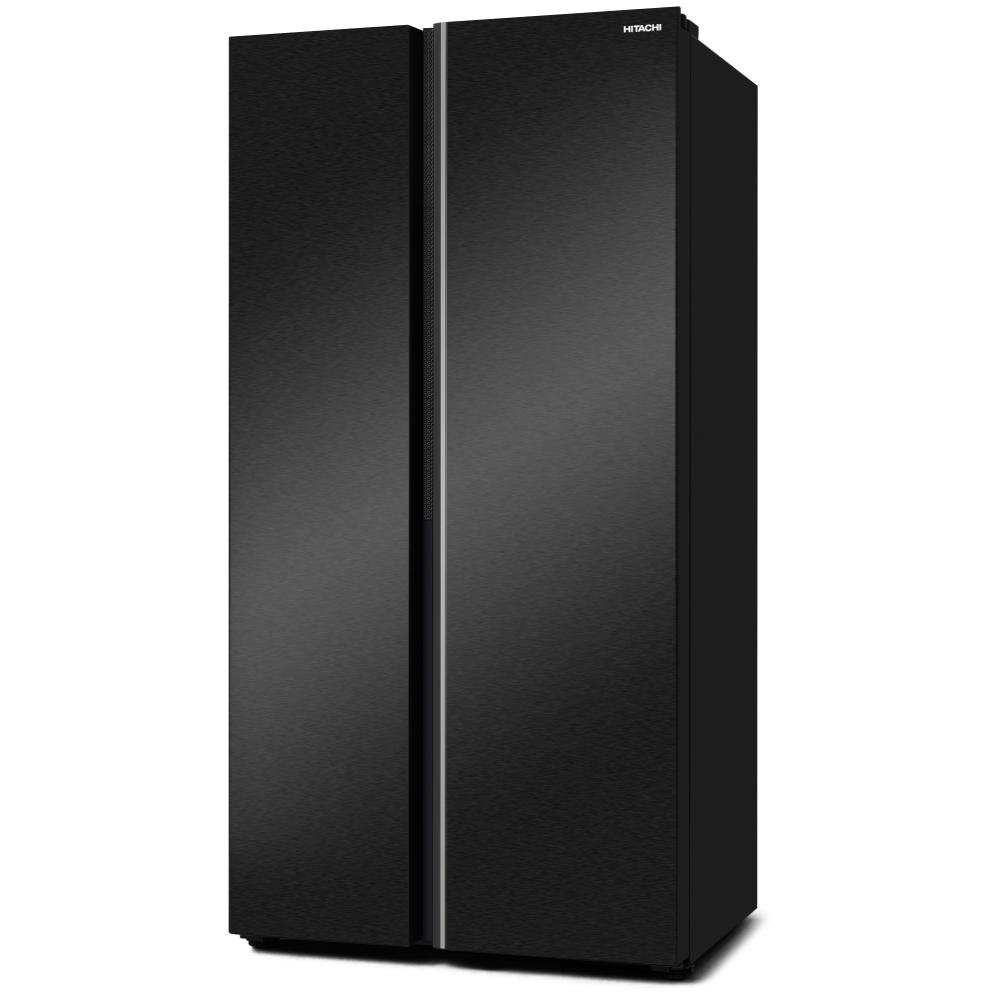 Hitachi Side by Side Double Door Refrigerator | 23.2 Cu.Ft (656L) | Digital Temperature Control | HRSN9713ESBKSA | Metal Black