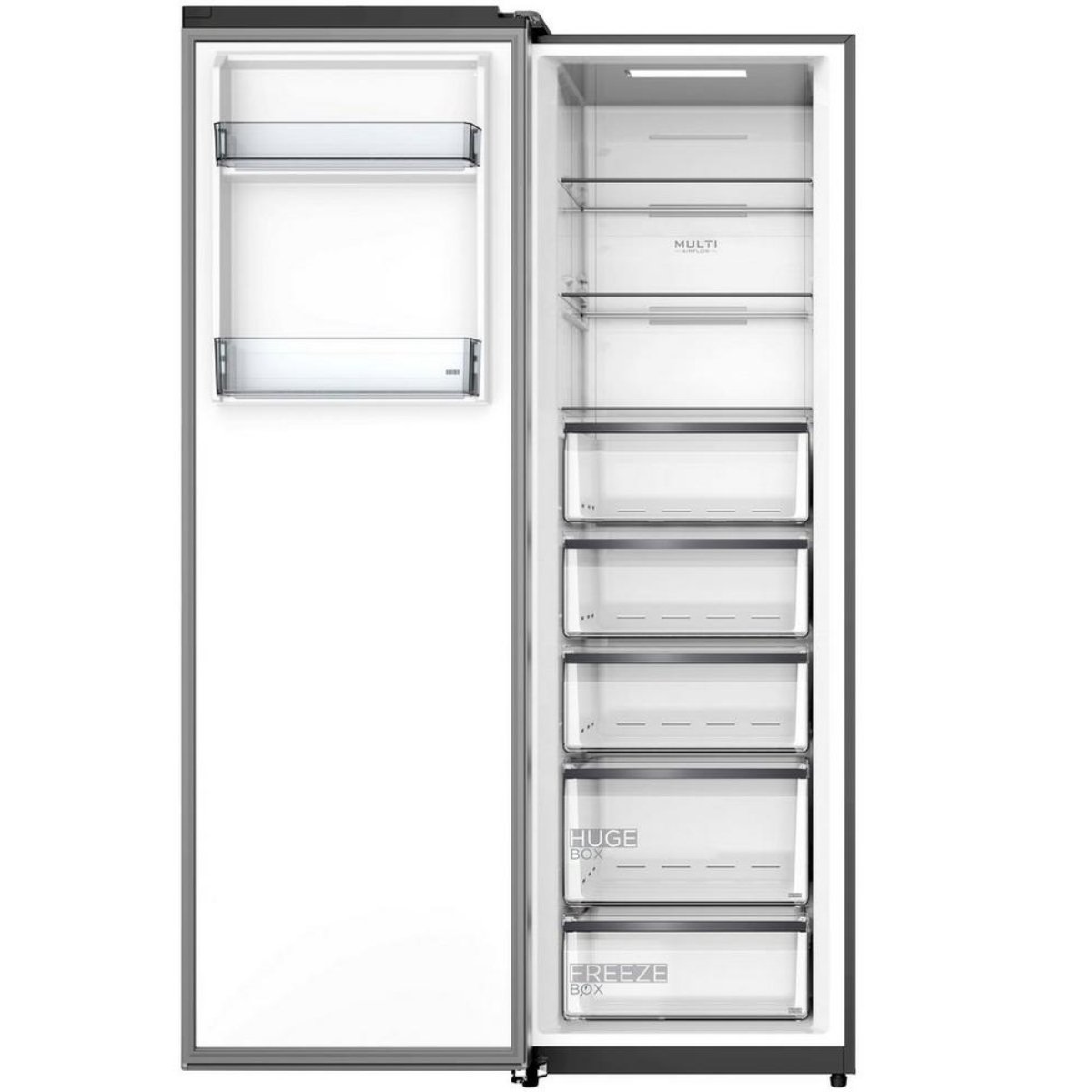 Midea 9.1Cu.Ft Electronic Control with Led Screen Upright Freezer 257L Silver