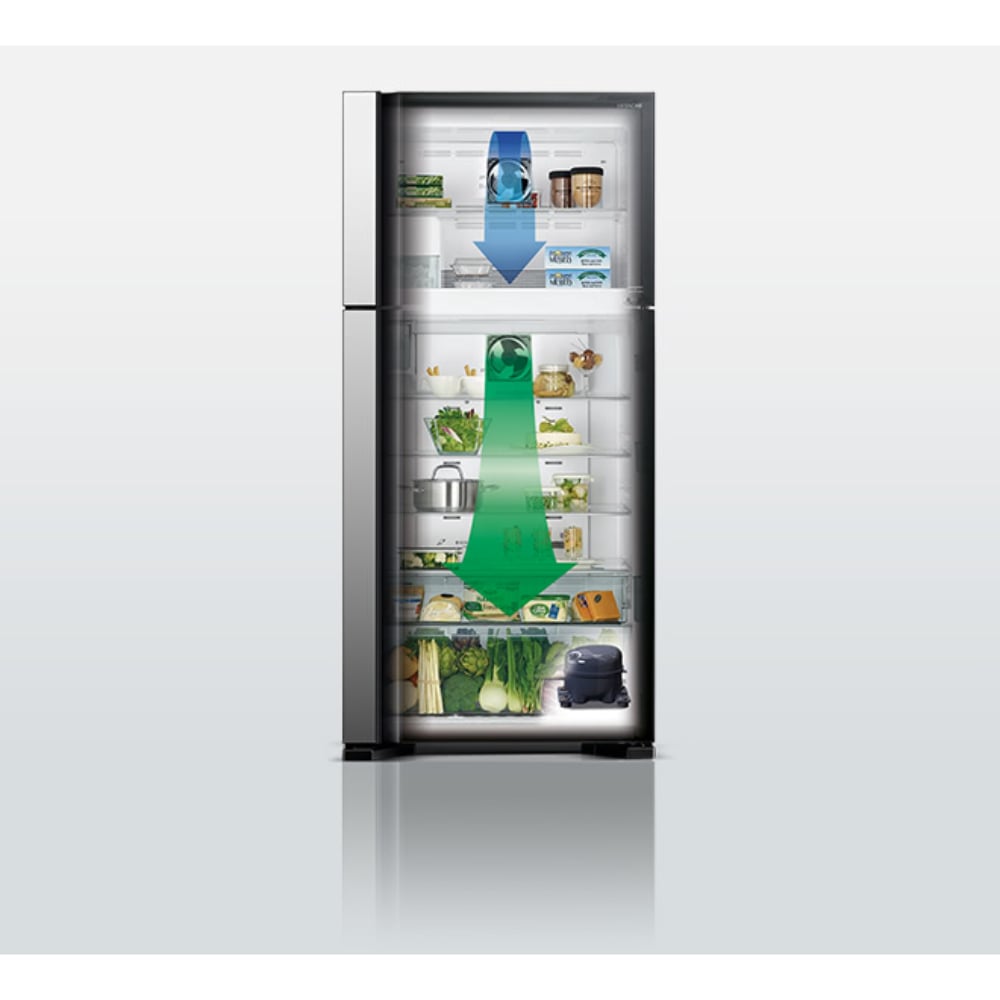 Hitachi 19.4 Cu.Ft Inverter Compressor Double Door Top Mount Refrigerator 550L Beige
