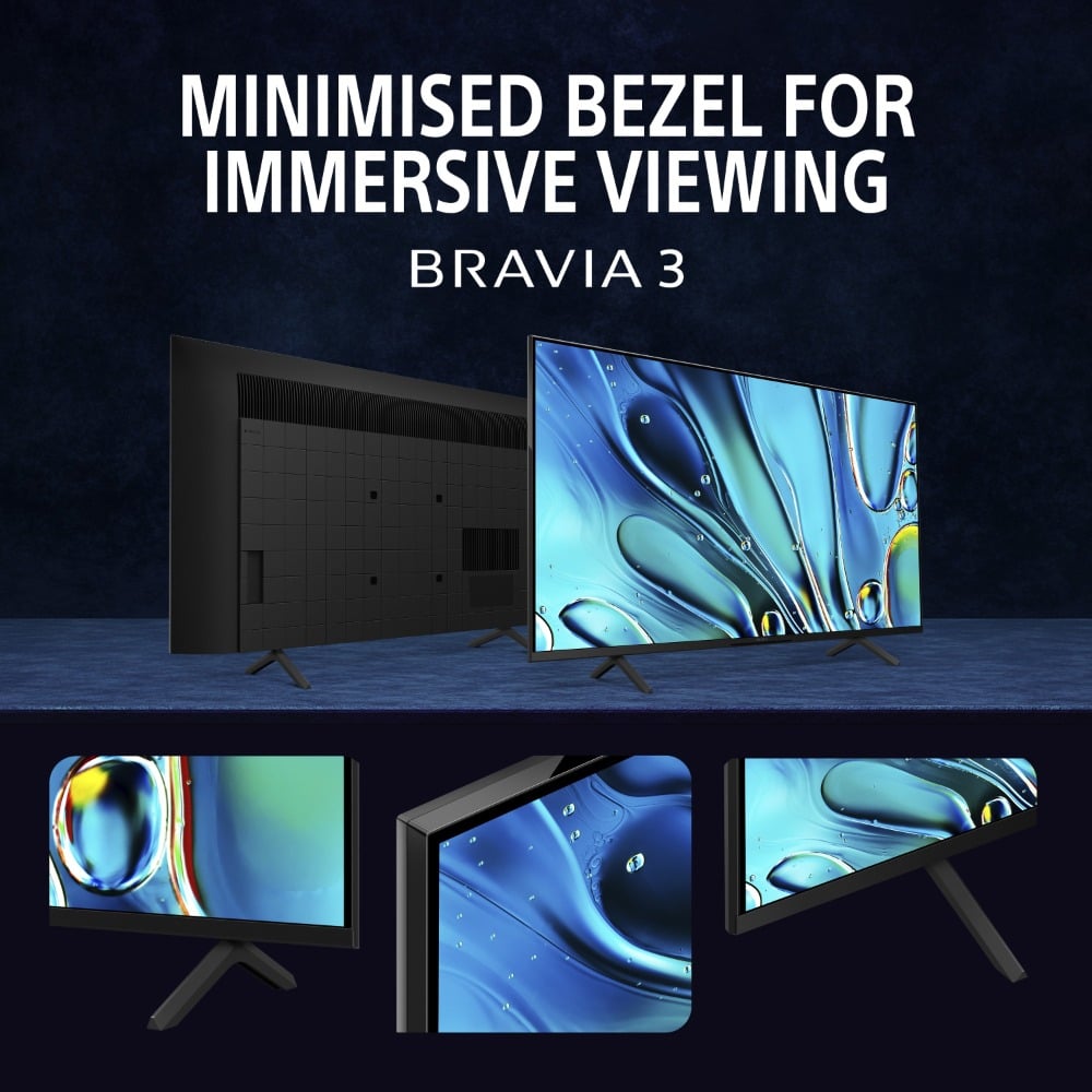 سوني BRAVIA 3 K-65S30 تلفزيون ذكي 65 بوصة LED بدقة 4K مع Dolby Vision ونظام Google TV