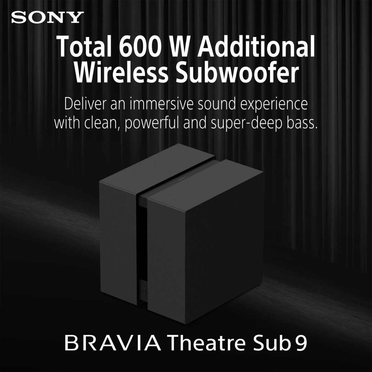 Sony BRAVIA Theatre Sub 9 SA-SW9 | 600W Wireless Subwoofer with Dual 200mm Drivers