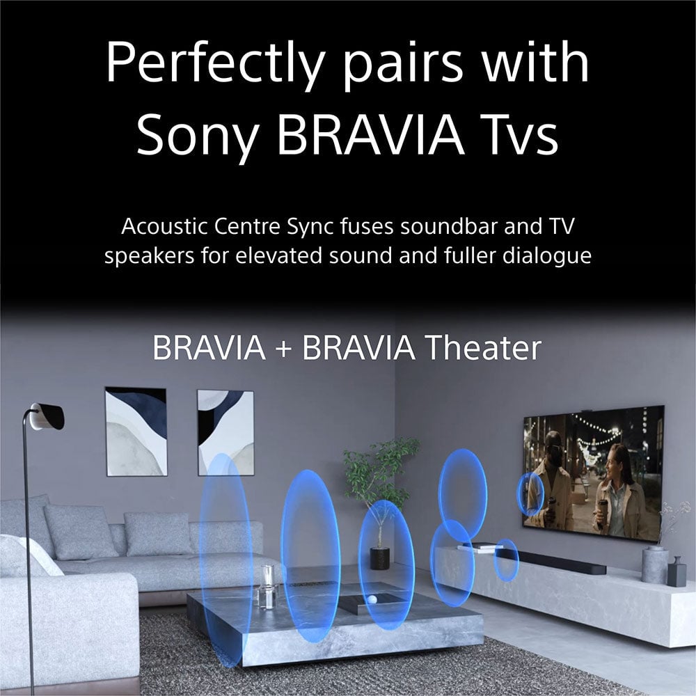 Sony HT-A8000 Bravia Theatre Bar 8 Premium Soundbar Home Theatre System Black with Sony SA-SW5 300W Additional Wireless Subwoofer and Sony SA-RS8 Wireless Rear Speakers