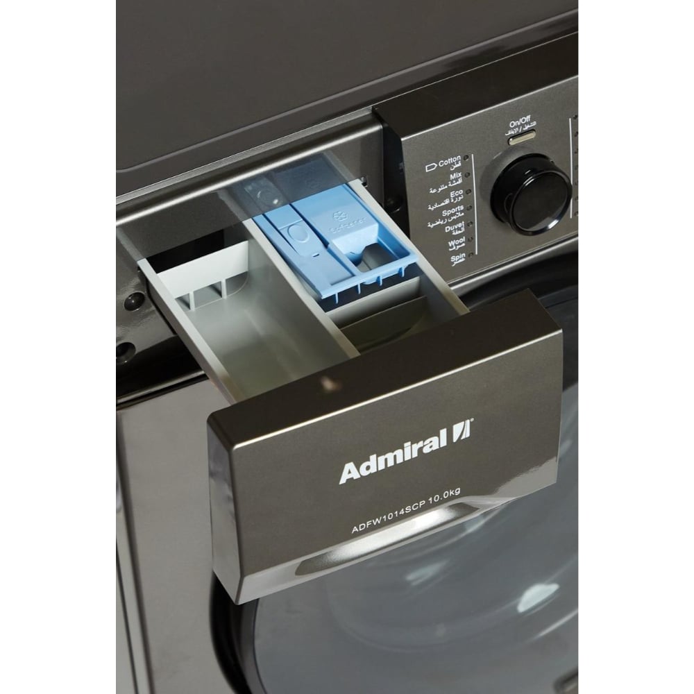 Admiral Front Load Washer Dryer | 10 Kg + 6 Kg | Allergy Steam Wash | Silver | ADWD10614HISCQA