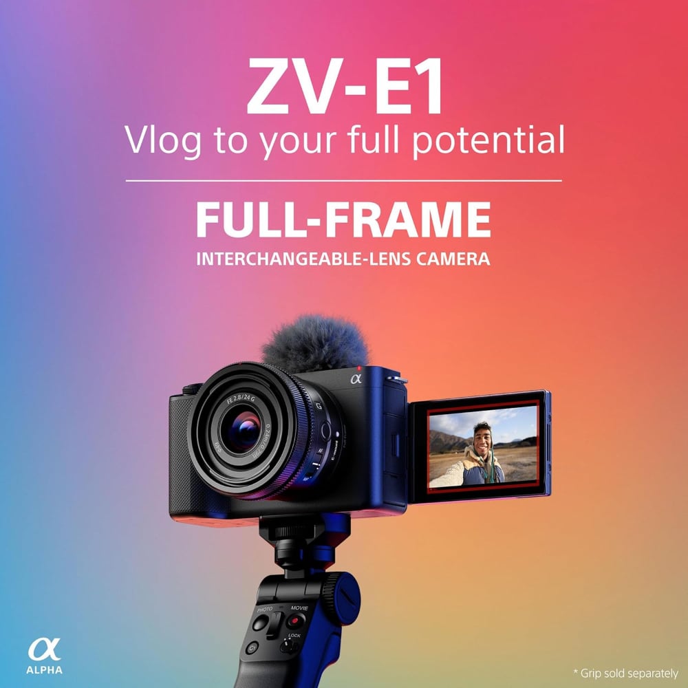 Sony Alpha 12.1 MP 4K 120p Recording Full-Frame Interchangeable-Lens Mirrorless vlog Camera Black