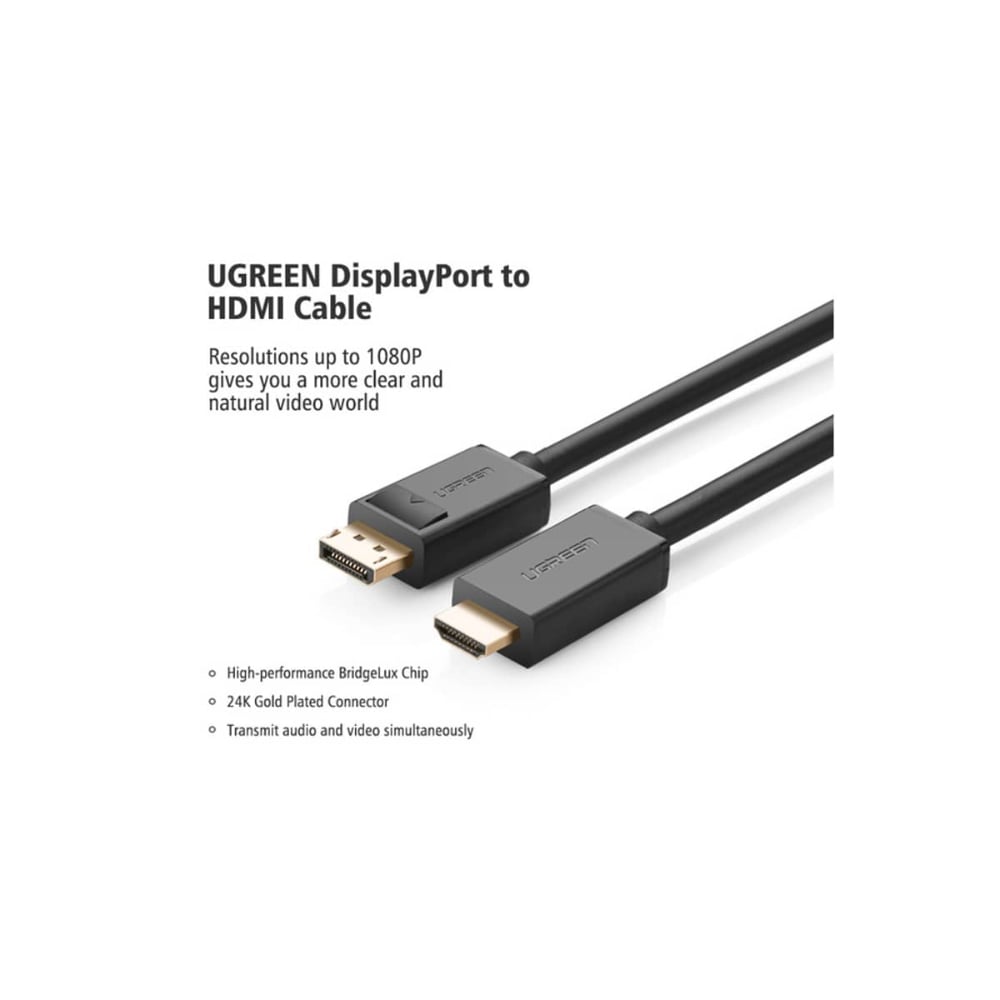 UGREEN HDMI Male to HDMI Male Cable | Supports 4K at 30Hz | 2 Meter | Black | UG-DP101-10202
