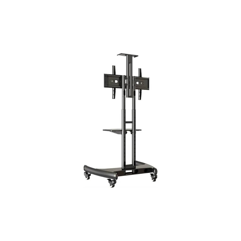 North Bayou Mobile TV Cart Rooling TV Stand with Wheels for 32 to 75 Inch TV Screen Black