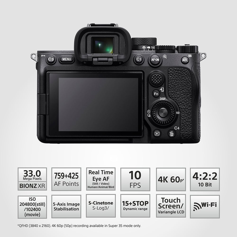 Sony ILCE-7M4 Alpha K 60P Video Recording Digital Zoom Full-Frame Hybrid Camera 33MP Interchangeable-Lens Mirrorless Camera Black with FE 16-35mm F2.8 Wide-Angle Zoom Lens