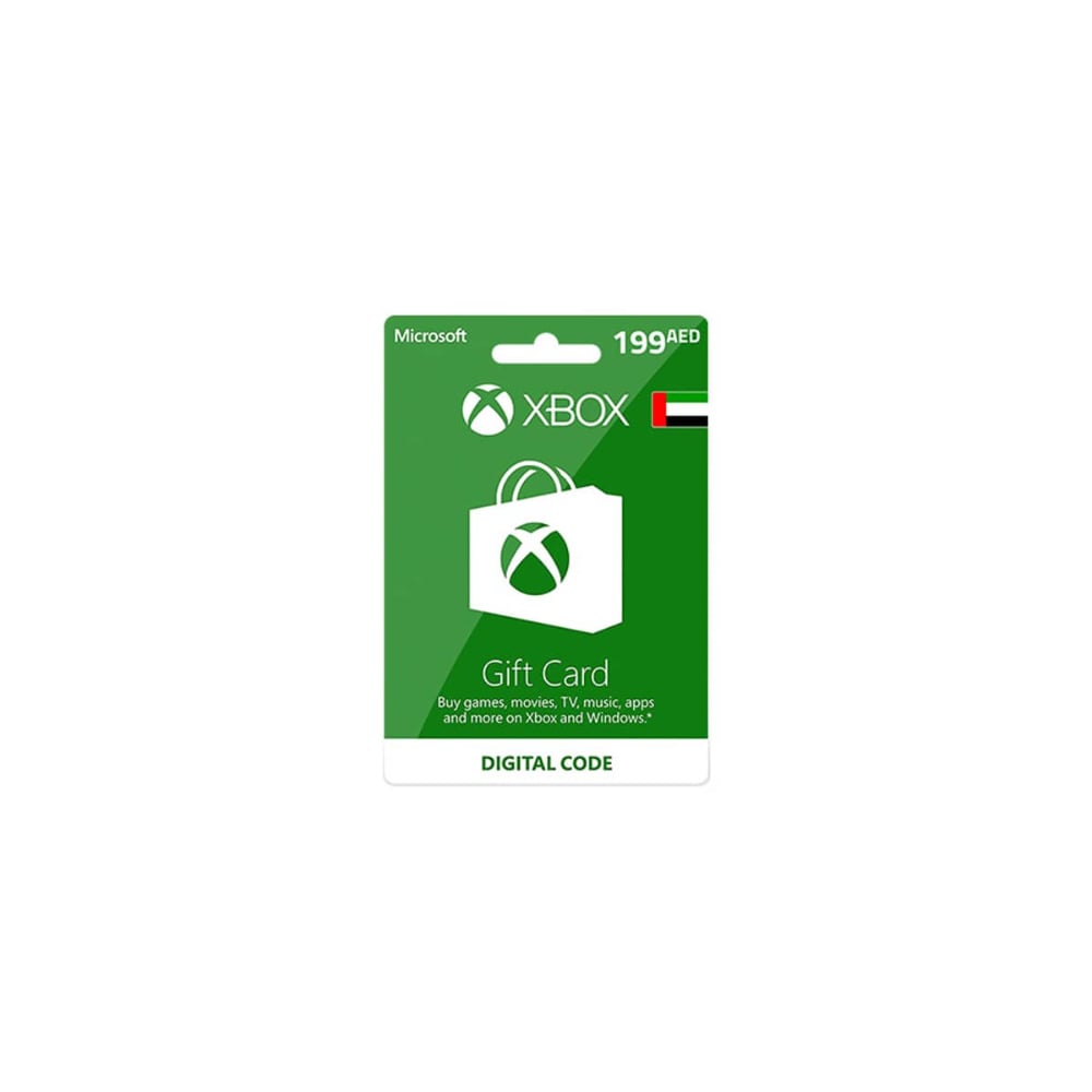 Microsoft Xbox Live Gift Card UAE 199 AED Delivery by Email and SMS Digital Card Green