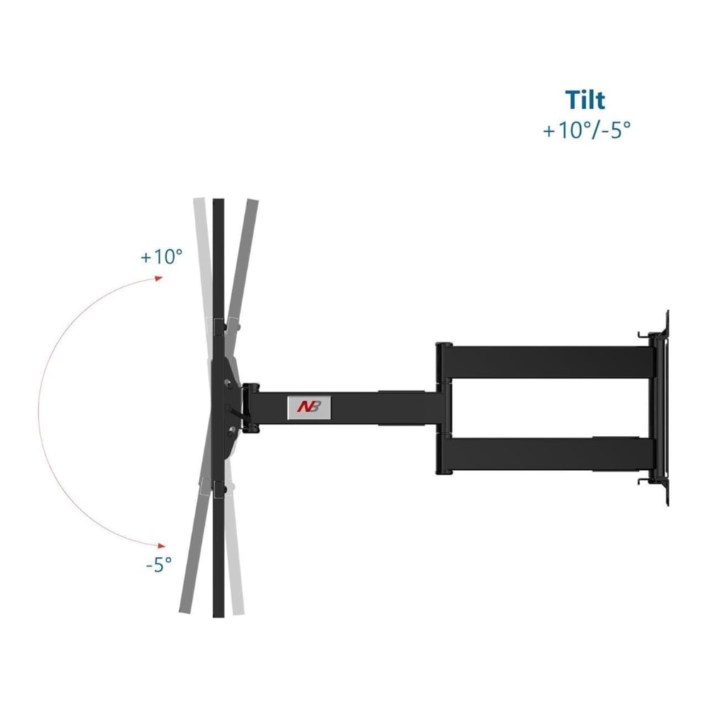 North Bayou 75 Inch To 110 Inch Full Motion Heavy Duty Tv Wall Mount Bracket With Double Extendable Arm Black
