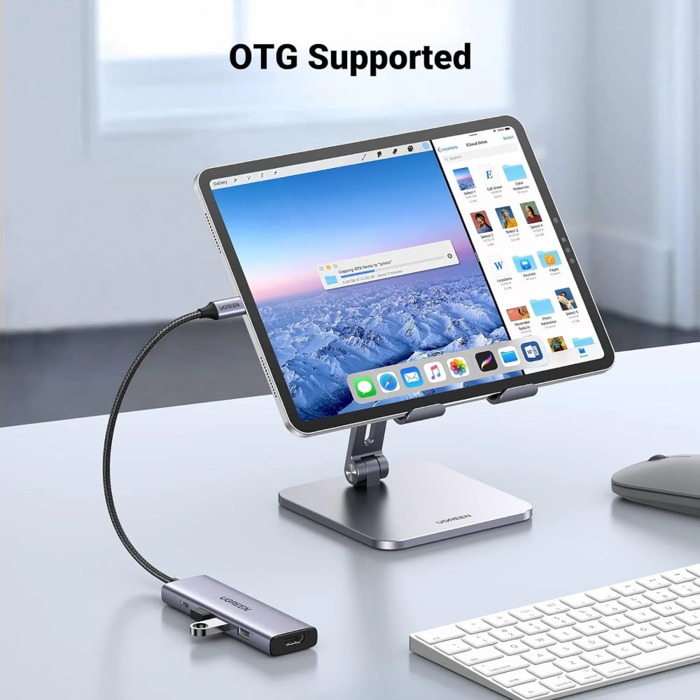 UGREEN 5-in-1 USB-C 3.1 Hub with HDMI | Supports 4K at 30Hz | Grey | UG-CM511-15596