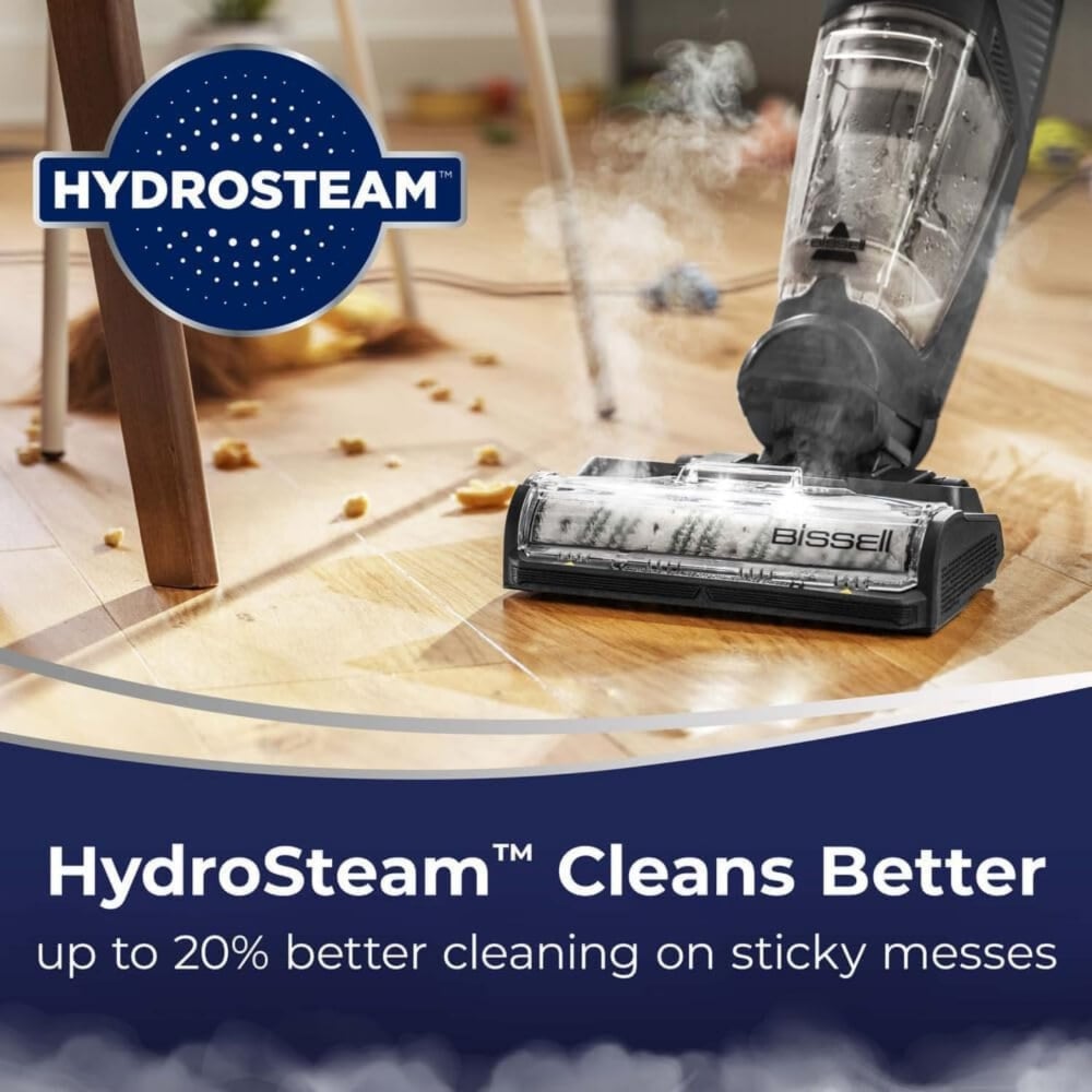 Bissell CrossWave HydroSteam (3527E) Wet & Dry Vacuum Cleaner | All-in-One Cleaning | Black