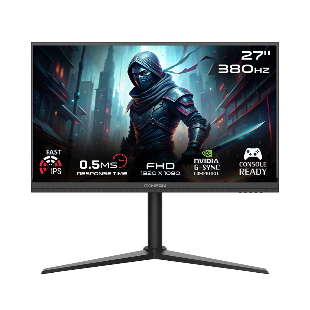 Gameon 27 Inch 380Hz Fast IPS FHD 0.5ms Response Time HDMI 2.1 Gaming Monitor Black