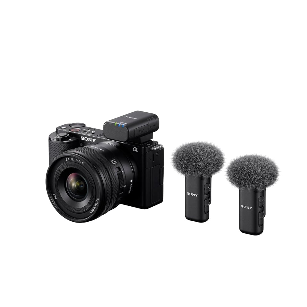 Sony Dual Transmitter Wireless Camera Microphone for Digital Recording Black