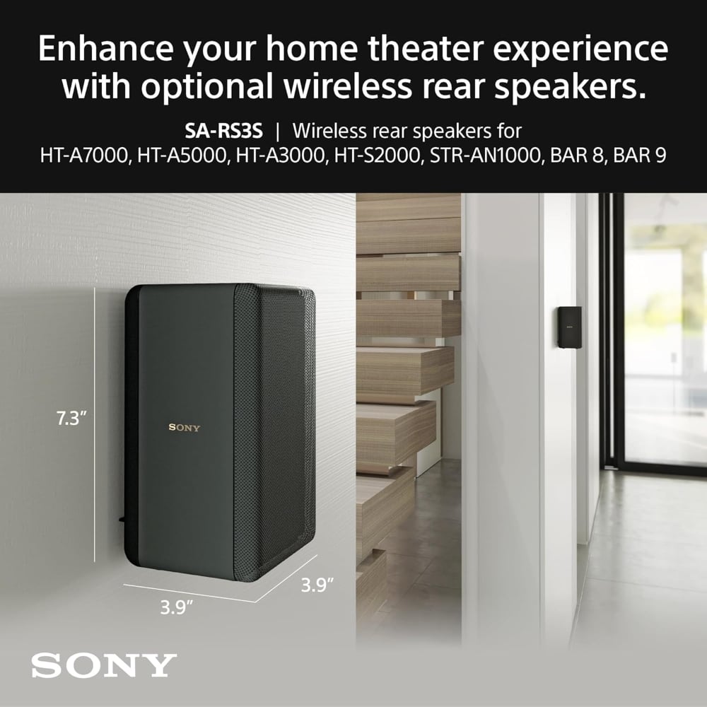 Sony SA-RS3S Wireless Rear Speakers for BRAVIA Theatre Systems – Black