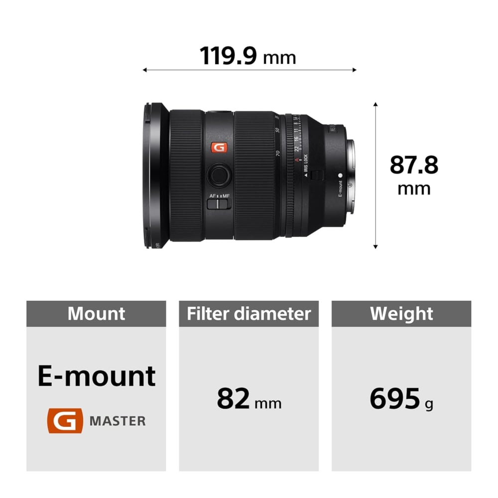 Sony FE 24–70mm | SEL2470GM2 | F2.8 GM II | Standard Zoom Lens | Full-Frame E-Mount | Black