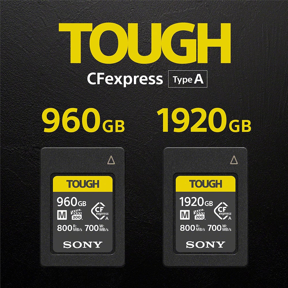 Sony CFexpress Type A Tough | CEA-M1920T | 1920GB | 800MB/s Read | 700MB/s Write | Black